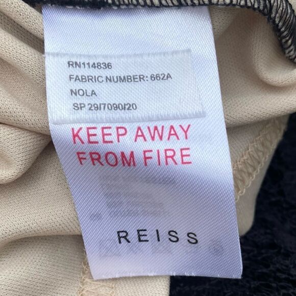 Reiss Womens Nola Textured Floral Ombre Lace Nude Black Cocktail Dress Sz 8. EUC - Picture 6 of 7